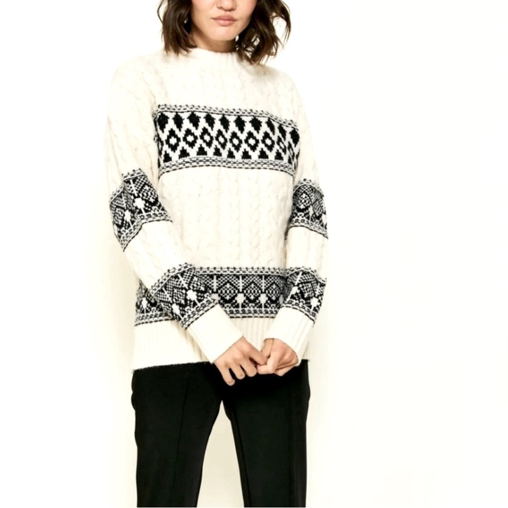 NWT Line and Dot Women Montana Fair Isle Knit Sweater Crew Neck Size‎ Small